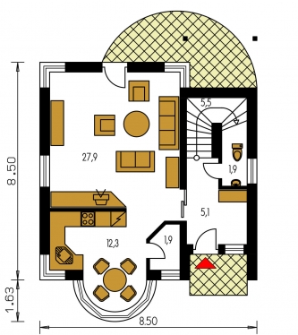 Plan de sol du rez-de-chaussée - MILENIUM 225